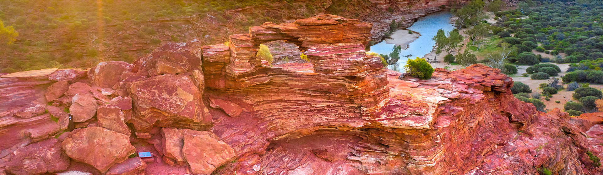 Aerial view of Nature's Window, Kalbarri, Western Australia